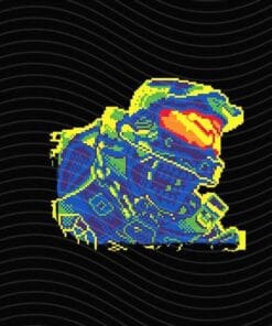 Pixelated Rainbow Master Chief, Halo Legends, trending, Layered SVG, DXF, PNG, EPS