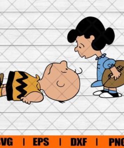 Playing Football Charlie Brown and Lucy, Lucy Svg, Charlie Brown Svg,cartoon, Layered SVG, DXF, PNG, EPS