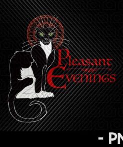 Pleasant Evenings A Social House Retro Halloween Black cat Customizable PNG