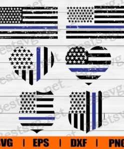 Police Thin Blue Line Bundle , Police , Police Flag , Thin Blue Line , Blue Lives Matter , Police , Svg Eps Png Dxf