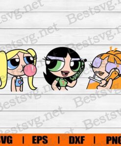 Powerpuff Girls Z Svg, Powerpuff Girls Silhouette , Powerpuff Clipart, Bubbles Powerpuff , Girls Cartoon , Disney Cartoon, Svg Eps Png Dxf
