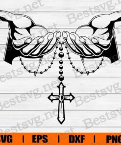 Pray Praying Prayer Open Hands Rosary Beads, Jesus God Faith Christ Holy Bible Cross Church Hope, Jesus , God , Svg Eps Png Dxf