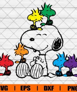 Pride Woodstocks Svg, Snoopy Svg, LGBT Support, Gay Pride, Layered SVG, DXF, PNG, EPS