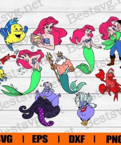 Princess Ariel , Eric Baby Yoda, The Little Mermaid, The Little Mermaid Cartoon, Disney Cartoon, Svg Eps Png Dxf