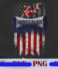 Proud American Wrestler, American Flag, Wrestler sport men Customizable Png