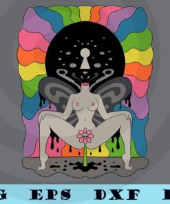 Psychedelic Abstract Nude Art Lsd Hippie Trippy Hippy Boho Woman Gift Idea Customizable Layered Svg, Svg Eps Png Dxf