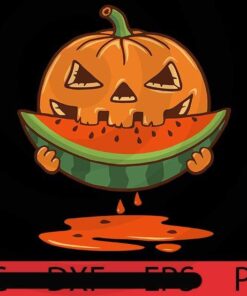 PUMPKIN AND WATERMELON, Halloween art, Happy 2021 Halloween, Halloween Theme, funny Halloween Gift, Customizable PNG