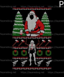 PUNISH Christmas Santa Claus Vacation Art Gun game horror Customizable PNG