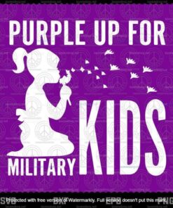 Purple Up For Military Kids Dandelion Svg, US Army Veteran Svg, Military Child And Proud Of It, Military Brat Svg, Customizable Layered Svg, Png, Dxf, Eps