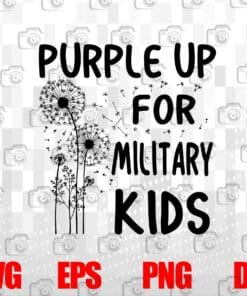 Purple Up for Military Kids, Month of the Military Child, Veteran Gift, Military Child Month, Layered SVG, DXF, PNG, EPS