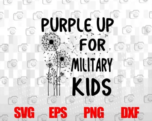 Purple Up for Military Kids, Month of the Military Child, Veteran Gift, Military Child Month, Layered SVG, DXF, PNG, EPS
