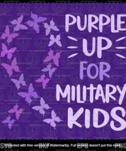 Purple Up Military Child Butterfly - Military Brats Month, Military Child And Proud Of It Svg, Military Soldier Svg,Customizable Layered Svg, Png, Dxf, Eps