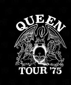 Queen Official Tour 75 Crest Logo, Queen Band Official, Queen 75, Silver Glitter, music,Layered SVG, DXF, PNG, EPS