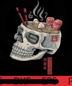 Ramen Skull , Halloween art, Happy 2021 Halloween, Halloween Theme, funny Halloween Gift, Customizable PNG