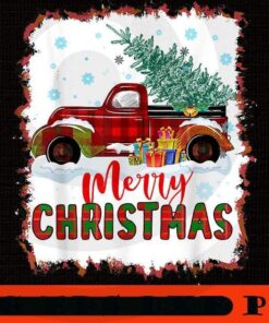 Red Buffalo Plaid Truck Merry Christmas Tree, Happy Christmas X-mas, Cute Christmas Truck, Christmas Day, Christmas Gift, Customizable PNG