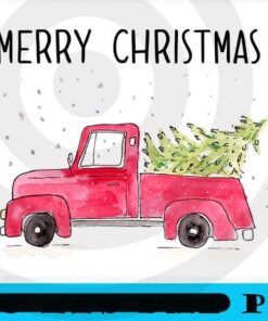 Red Christmas Truck Tapestry, Happy Christmas X-mas, Christmas Truck, Christmas Day, Christmas Gift, Customizable PNG