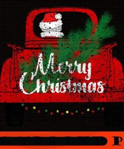 Red Merry Christmas Vintage Red Santa Truck, Happy Christmas X-mas, Christmas Truck, Christmas Day, Christmas Gift, Customizable PNG