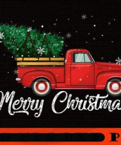 Red Truck Pick Up Christmas Tree Vintage Retro Sweater Gift For Men And Women, Halloween day, Happy Christmas X-mas, Christmas Truck, Christmas Day, Christmas Gift, Customizable PNG