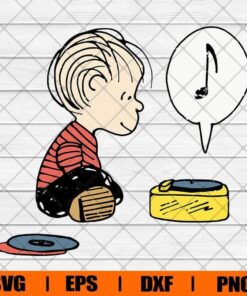 Rerun Peanuts, Peanuts Cartoon, Linus Relaxing Svg, Muisic Svg, Layered SVG, DXF, PNG, EPS