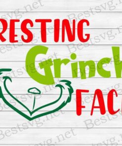 Resting Grinch Face,Grinch lover, Grinch Christmas, Christmas Lover Svg Eps Png Dxf