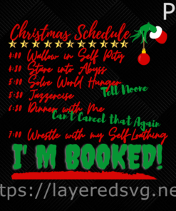 Retro Christmas Schedule I'm booked Classic Christmas Art Customizable PNG