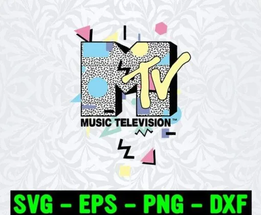 Retro MTV, MTV Music Television, Music Television Logo, Love Music, SVG PNG DXF, EPS, PDF