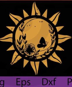 Retro sun SVG/PNG/EPS - Distressed svg - Retro flower svg - Vintage butterfly svg - Vintage retro - Positive motif svg - Vintage sun svg Inspirational Quotes Customizable Layered Svg, Svg Eps Png Dxf