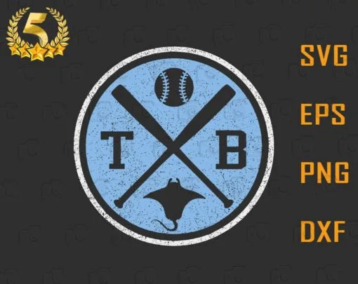 Retro Tampa Bay Baseball Fan Vintage FL Team, Baseball Lovers, Rays Fan, SVG PNG DXF, EPS, PDF