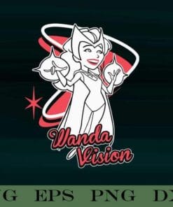 Retro WandaVision Marvel Scarlet Witch Retro Cartoon, Marvel Lovers, WandaVision, Scarlet Witch, Gift For Women, SVG PNG DXF, EPS, PDF