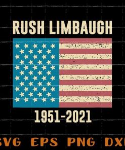 Rush Limbaugh Conservative Patriot, 1951 - 2021, American Flag, Layered SVG, DXF, PNG, EPS