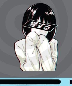 Sad Anime Girl Shirt _ Trashy Waifu Clothing _ Anime Girl Customizable Png