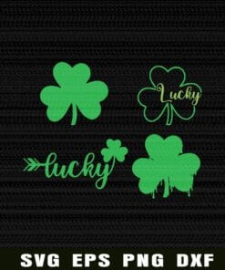 Saint Patrick's, Bundle of Clover, Lucky Leaf, Shamrock, Clover Leaf, Feast of Saint Patrick, Cultural and Religious celebration Layered Svg Eps Png Dxf
