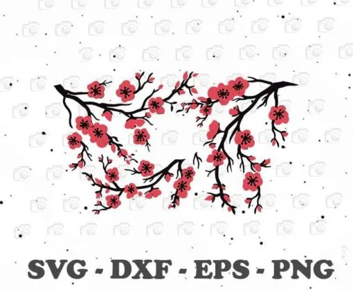 Sakura Full Wrap, Japanese Cherry Blossom, Pink Sakura, Sakura Lovers,Cherry Blossom, Spring floral , flower, SVG PNG DXF, EPS, PDF
