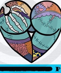 Sally and Jack, Jack Skellington, heart art, The Nightmare Before Christmas, Happy Halloween 2021, Customizable PNG