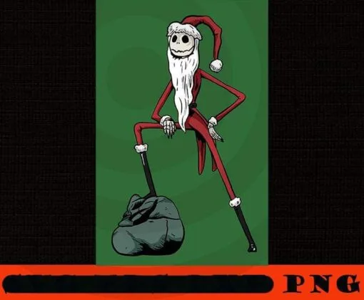 Santa Jack Skellington Poster, The Nightmare Before Christmas, Halloween Disney Film, Scary Film, Halloween 2021, Customizable PNG