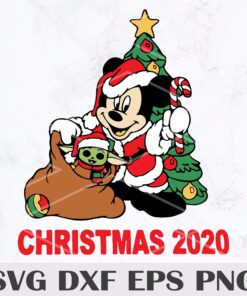 Santa Mickey, Mickey And Yoda, Baby Yoda Christmas, Mickey, Merry Christmas, Christmas Tree, Christmas, Layered SVG, DXF, PNG, EPS