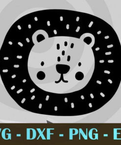 Scandinavian Style Lion cute animal Design Bundles Customizable Layered Svg, Svg Eps Png Dxf