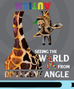 Seeing The World From Different Angle, Autism,Autism Giraffe, Puzzle, Jewel Quote, Autism Awareness Customizable Png