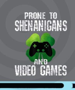 Shenanigans Video Games Funny Gamer St Patricks Day Boys Kid Customizable PNG