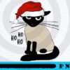 Siamese Santa Humorous Christmas Holiday Kitty Cat Classic, Merry Christmas, Christmas Day, Christmas Cat Customizable PNG