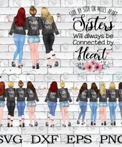 Side By Side Or Miles Apart Sisters Will Always Be Connected By Heart , Sister PNG