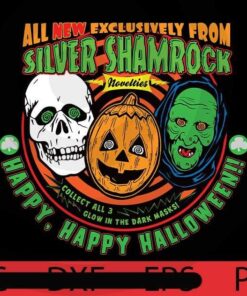 Silver Shamrock Halloween , Halloween, Halloween Art, Trending, Cute Halloween, Cute Art, Funny art, scary Art, 2021 halloween, 2021 halloween gift, halloween theme, man gift, woman gift, Customizable PNG