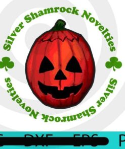 Silver Shamrock Pumpkin, Halloween 2021 art, Halloween, Halloween Theme, Scary Halloween Gift, Customizable PNG