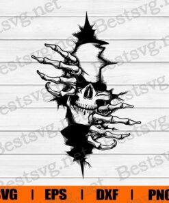 Skull In The Wall , Skull , Police , Svg Eps Png Dxf