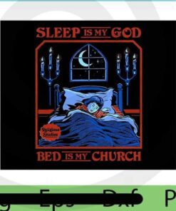 Sleep is my God, 2021 Halloween, retro comedy, scary horror art, Halloween Theme, funny cute quote Art, Customizable PNG