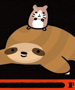 Sloth and Hamster, funny Cute Sloth, Sloth Lover, Sloth Squad, Funny animal Art Customizable PNG