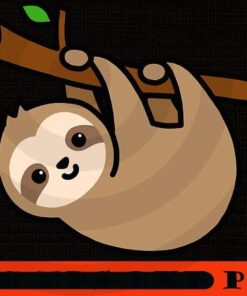 Sloth Sticker, Cute funny Sloth, Sloth Squad, Funny animal Art Customizable PNG