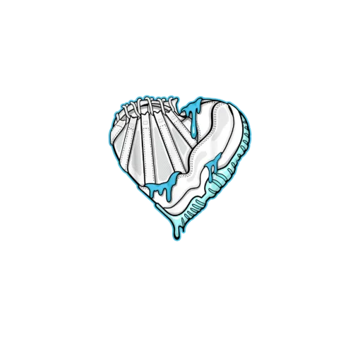 SNK Heart To Match Jordan 11 Low Legend Blue, Jordan 11 Heart, Dripping Heart, Png