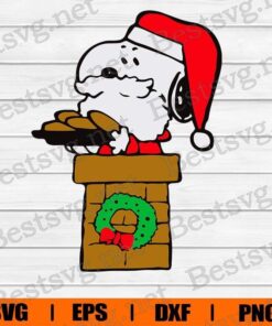 Snoopy And Chimney, Snoopy Christmas, Snoopy Cartoon, Disney Cartoon, Layered SVG, DXF, PNG, EPS