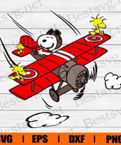 Snoopy And Wookstock, Snoopy With Jet Plane, Snoopy Cartoon, Disney Cartoon, Layered SVG, DXF, PNG, EPS
